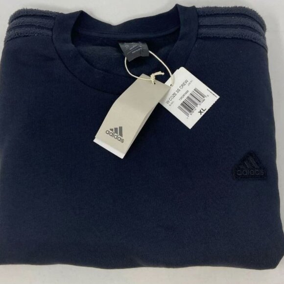 Women's adidas Coze 3-Stripes Crewneck Sweatshirt Color: Black Size: X LARGE - Picture 2 of 5